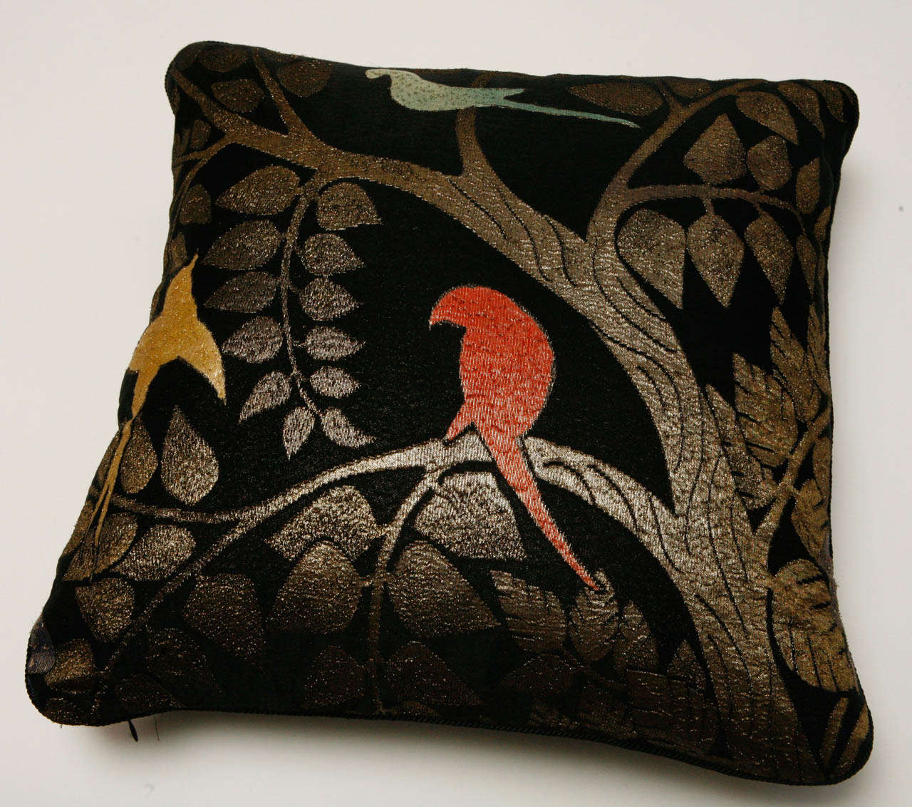 Silk and Metallic Thread Art Deco Pillows. at 1stdibs