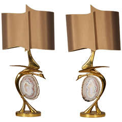 Paire d'impressionnantes lampes de Jacques Duval-Brasseur