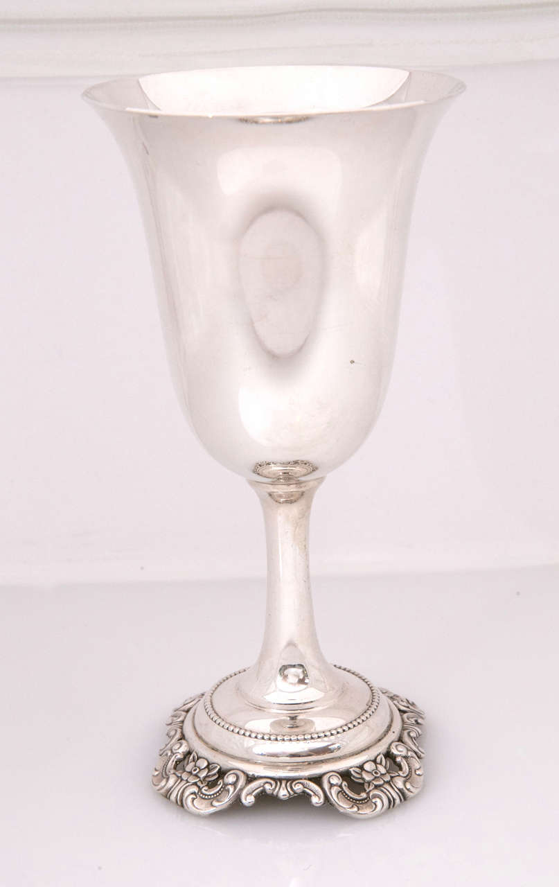 10 Sterling Silver Goblets.  Wallace Grand Baroque.  7