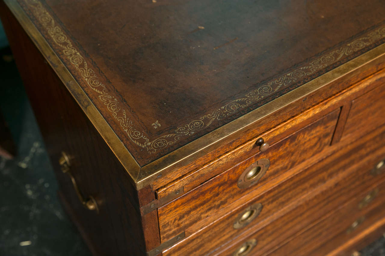 English Pair of Military Style Side Chests