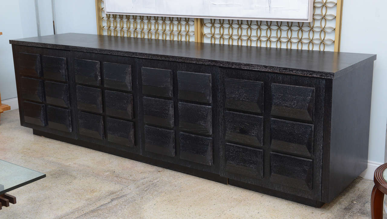 Monumental Ebonized Four-Door Credenza Buffet by Jamie Herzlinger