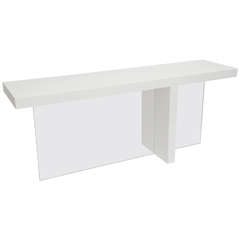 A Vladimir Kagan White Lacquer and Lucite Console