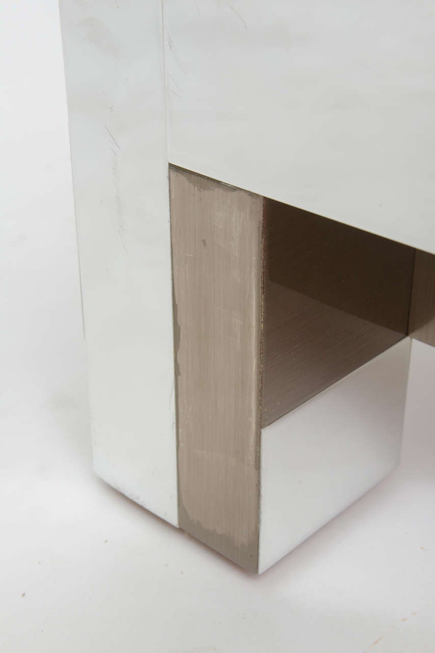 American Modern Chrome and Pewter Cityscape Low Table, Paul Evans 2