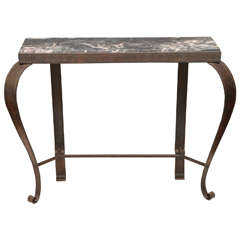 Iron and Marble Console Table with Charming Grecian Details