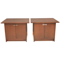 Pair of Walnut Nightstand by Widdicomb