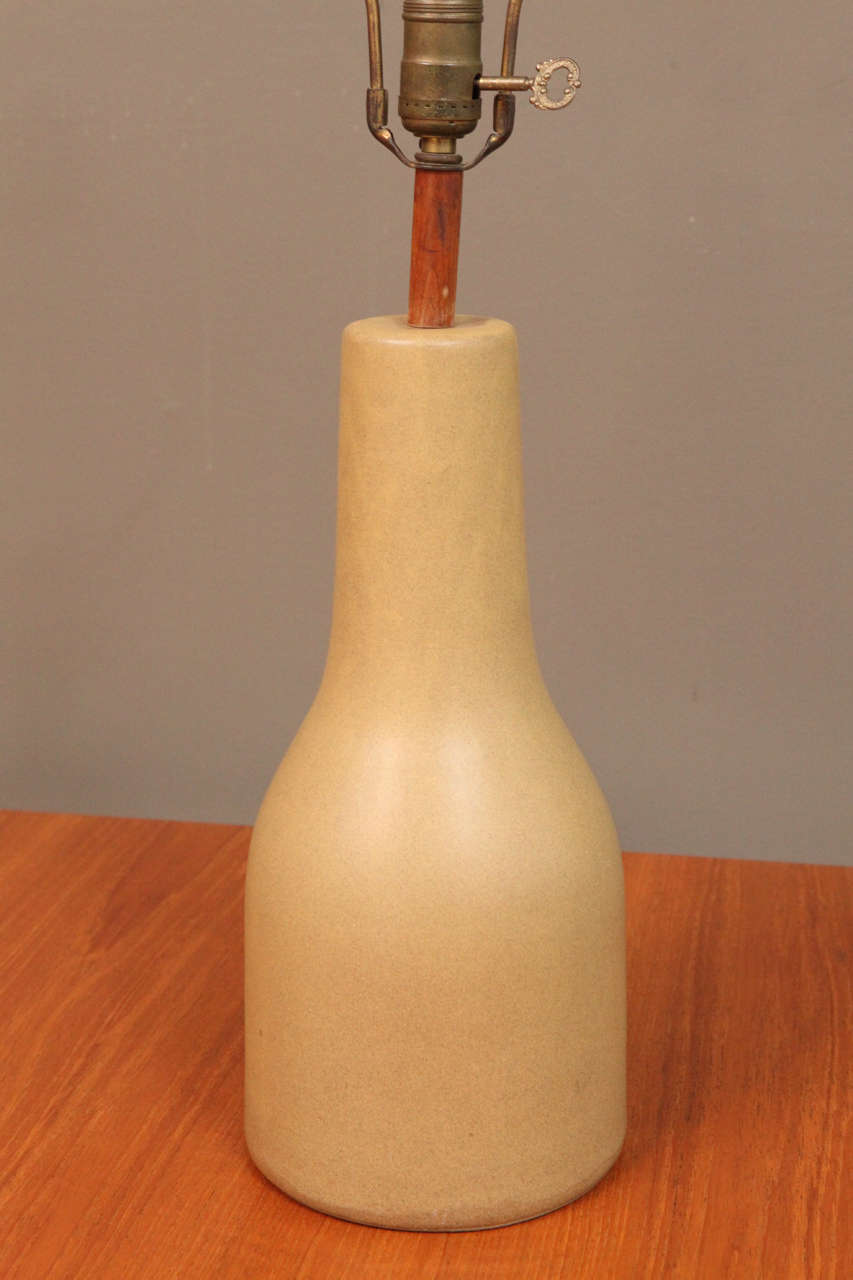 Ceramic Martz Lamp with Matte Mustard Glaze In Excellent Condition In Los Angeles, CA