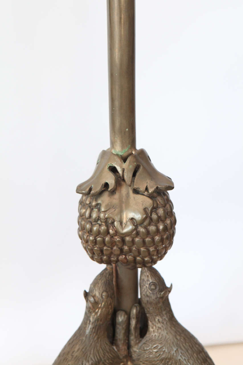 Silvered Bronze Squirrel Table Lamp 2