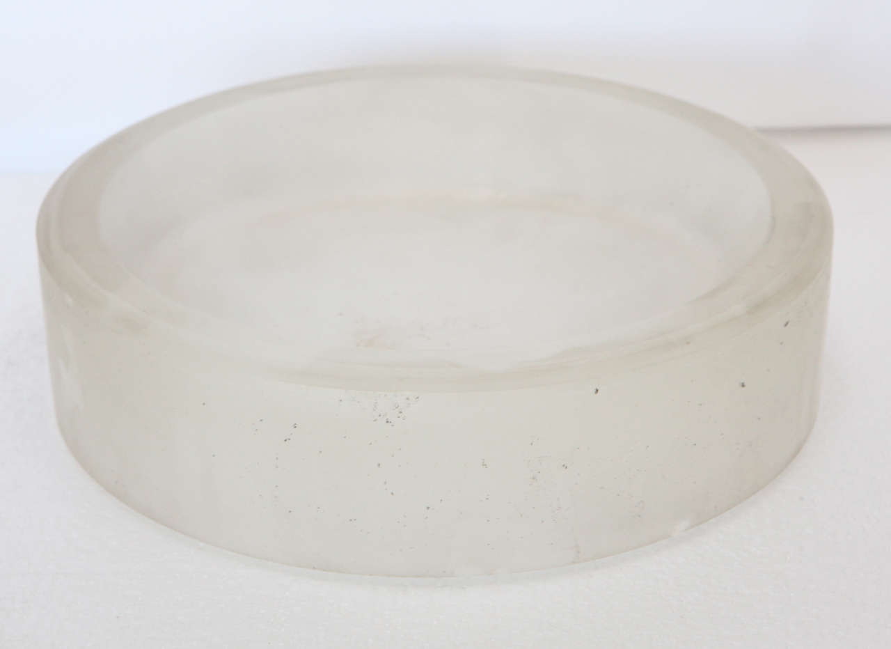 Dense frosted glass bowl of substantial weight, top with mottled surface. 
Visit the Paul Marra storefront to see more furnishings and lighting including 21st Century.