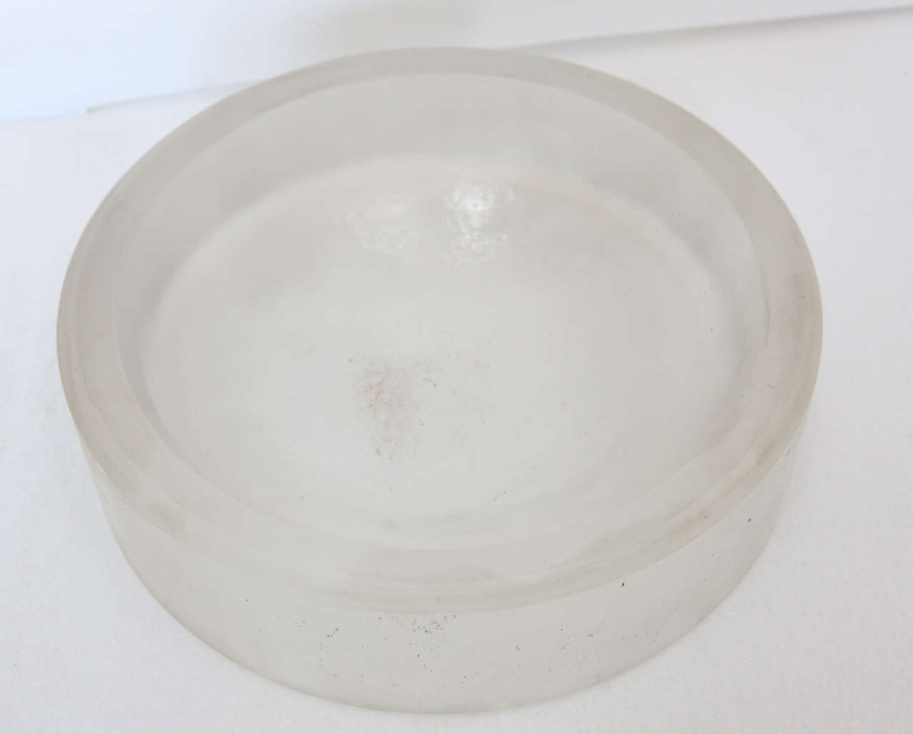 Mid-Century Modern Solid Heavy Frosted Glass Bowl