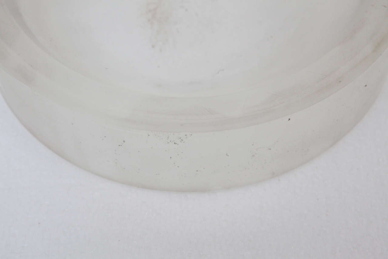Solid Heavy Frosted Glass Bowl In Good Condition In Los Angeles, CA