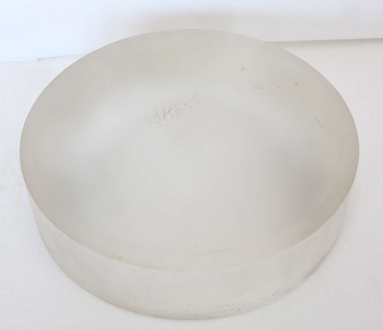 20th Century Solid Heavy Frosted Glass Bowl