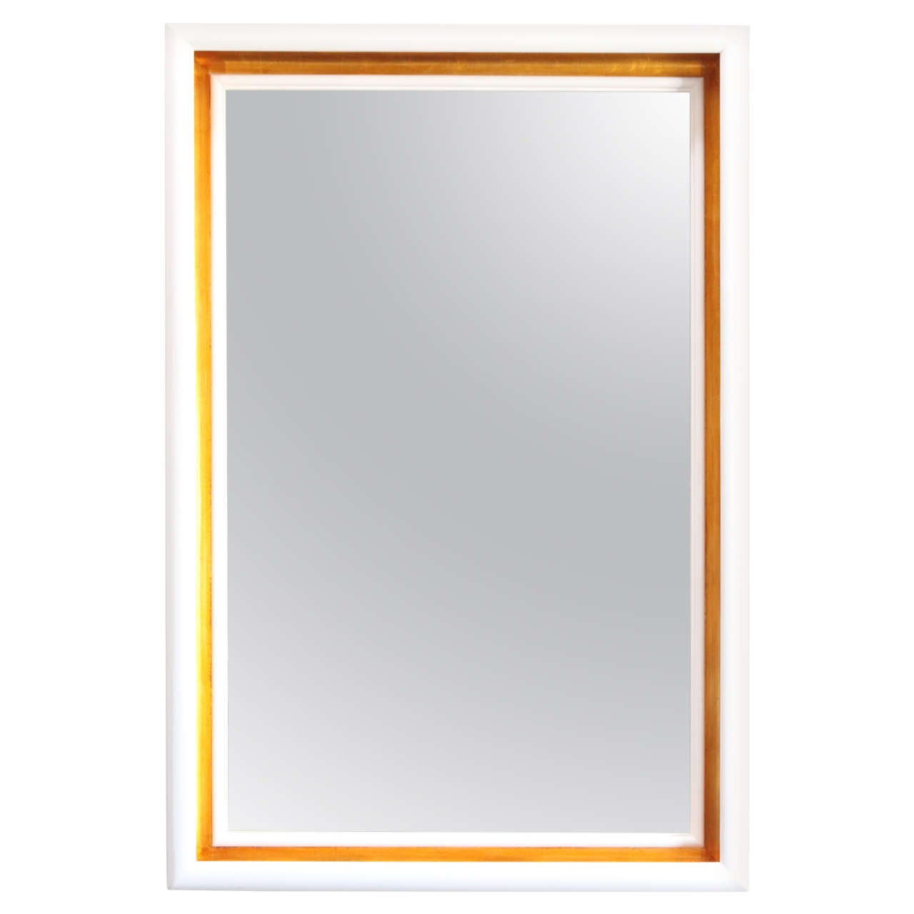 Paul Marra Design Cove Mirror in Lacquer and Gold For Sale