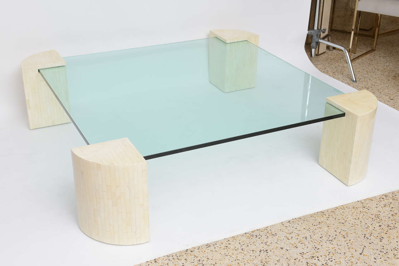 Large Bone and Glass Coffee Table 1