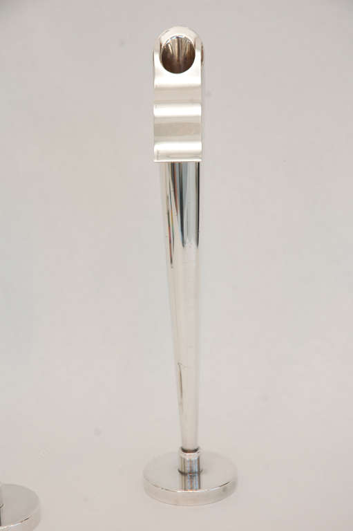 Pair of  Silver Plated "Algorithme" Candlesticks