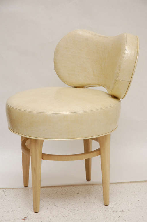 Swiveling Vanity Stool by Paul Frankl In Excellent Condition In Palm Desert, CA