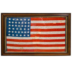 Framed 36 Star American Late Civil War Flag