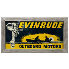 Used Evinrude Outdoor Motors Advertising Sign