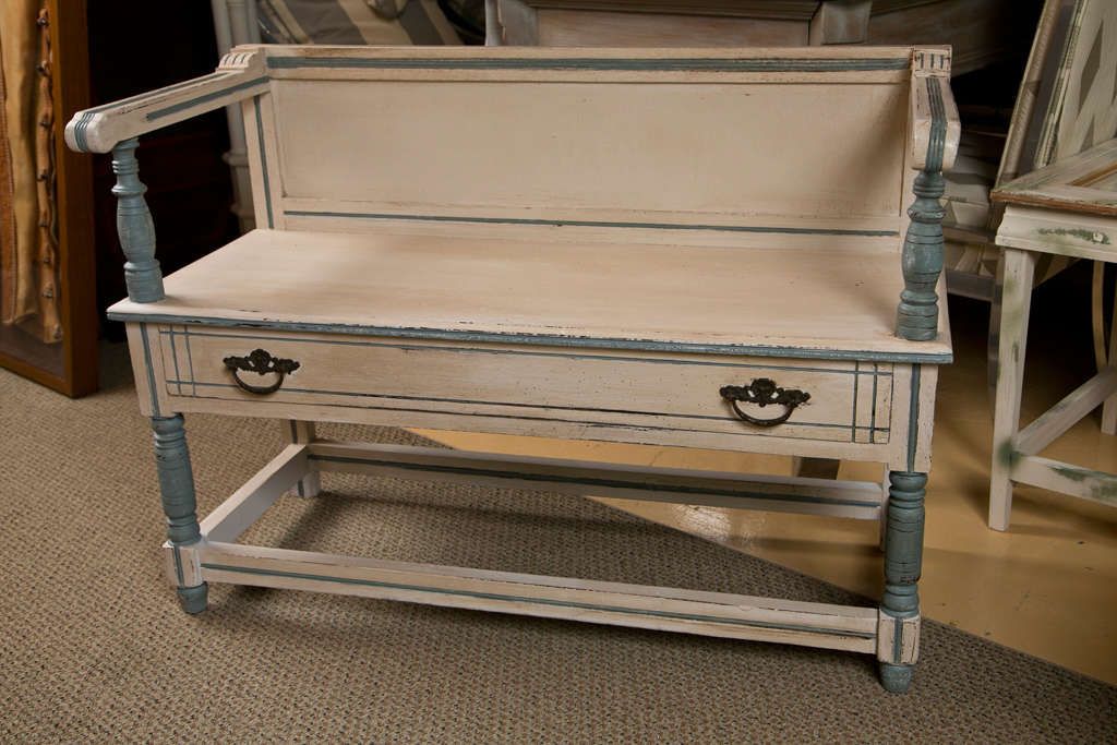 20th Century Swedish Painted Bench For Sale