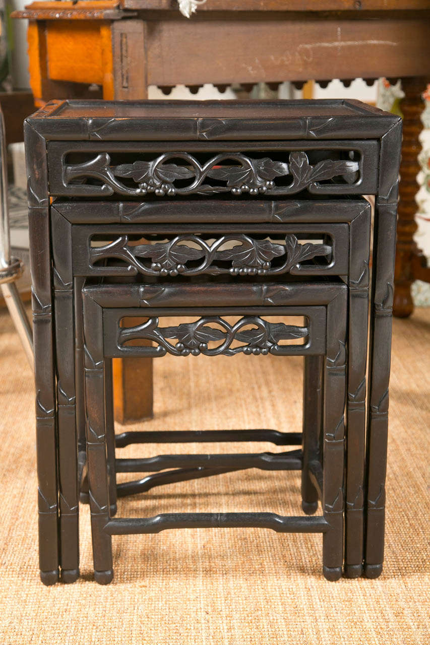 19th Century Chinese Carved Nesting Tables 1