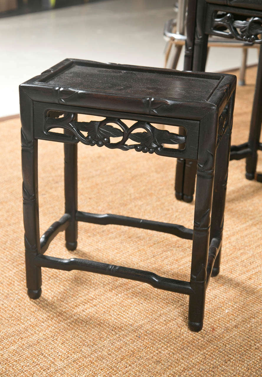 19th Century Chinese Carved Nesting Tables 2