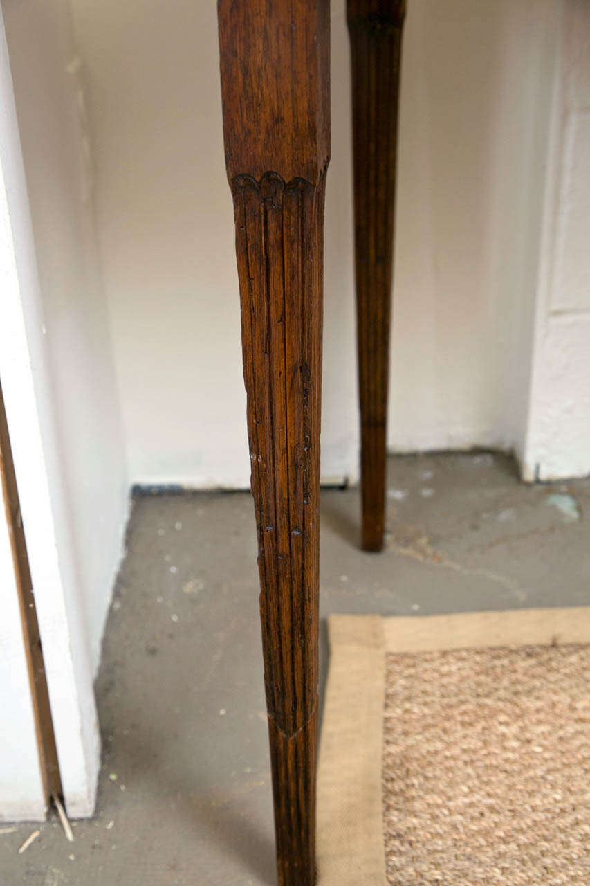 18th C French Carved Oak Console Table with Marble Top 4