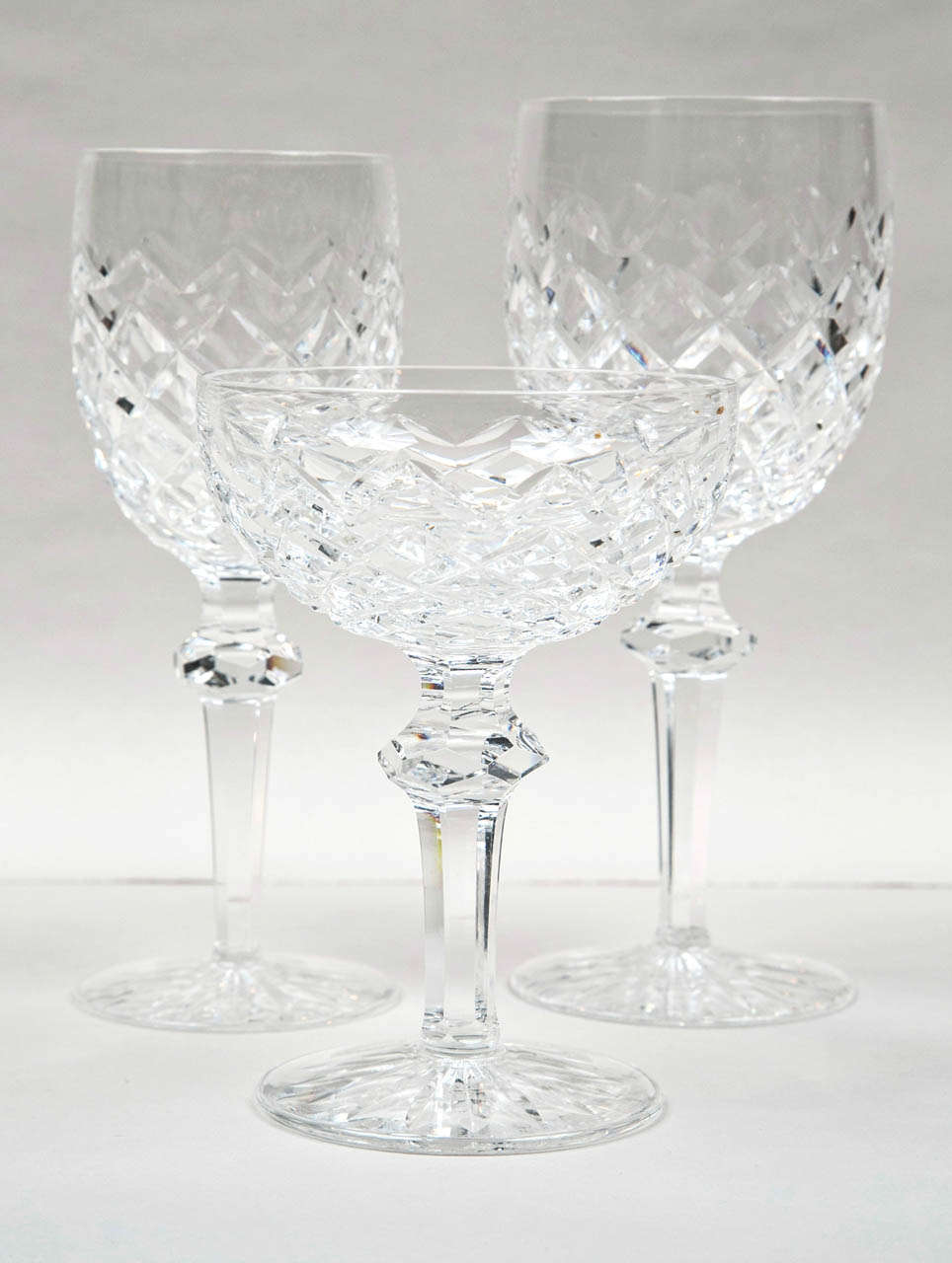 34 Piece Waterford Powerscourt Pattern Vintage Stems
11 Water Goblets
11 Wine Glasses
12 Sherberts