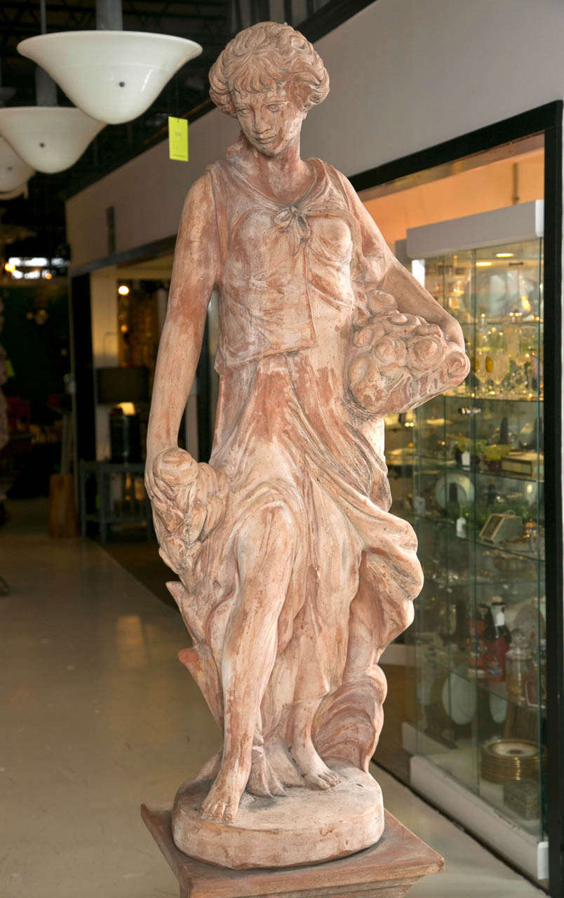 20th Century Terracotta Statue In Good Condition In Stamford, CT