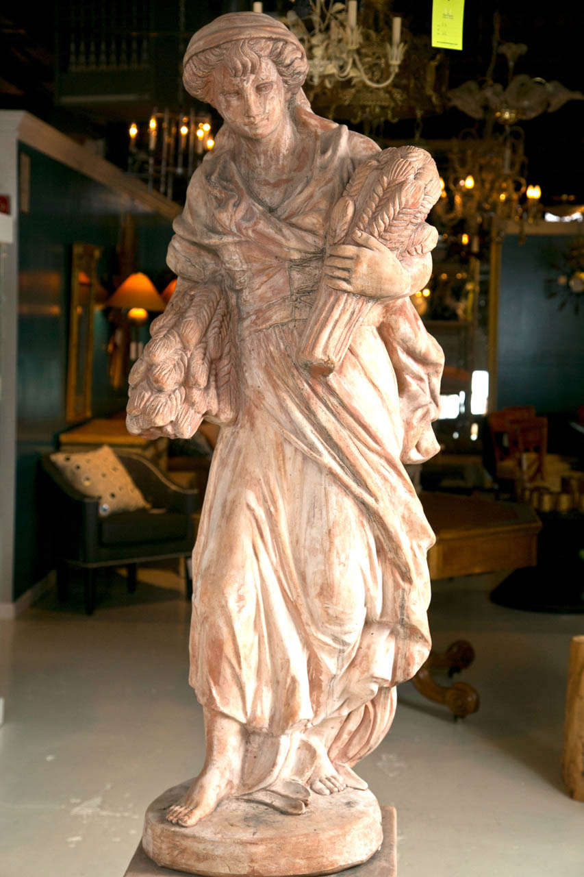 20th Century Terracotta Statue In Good Condition In Stamford, CT