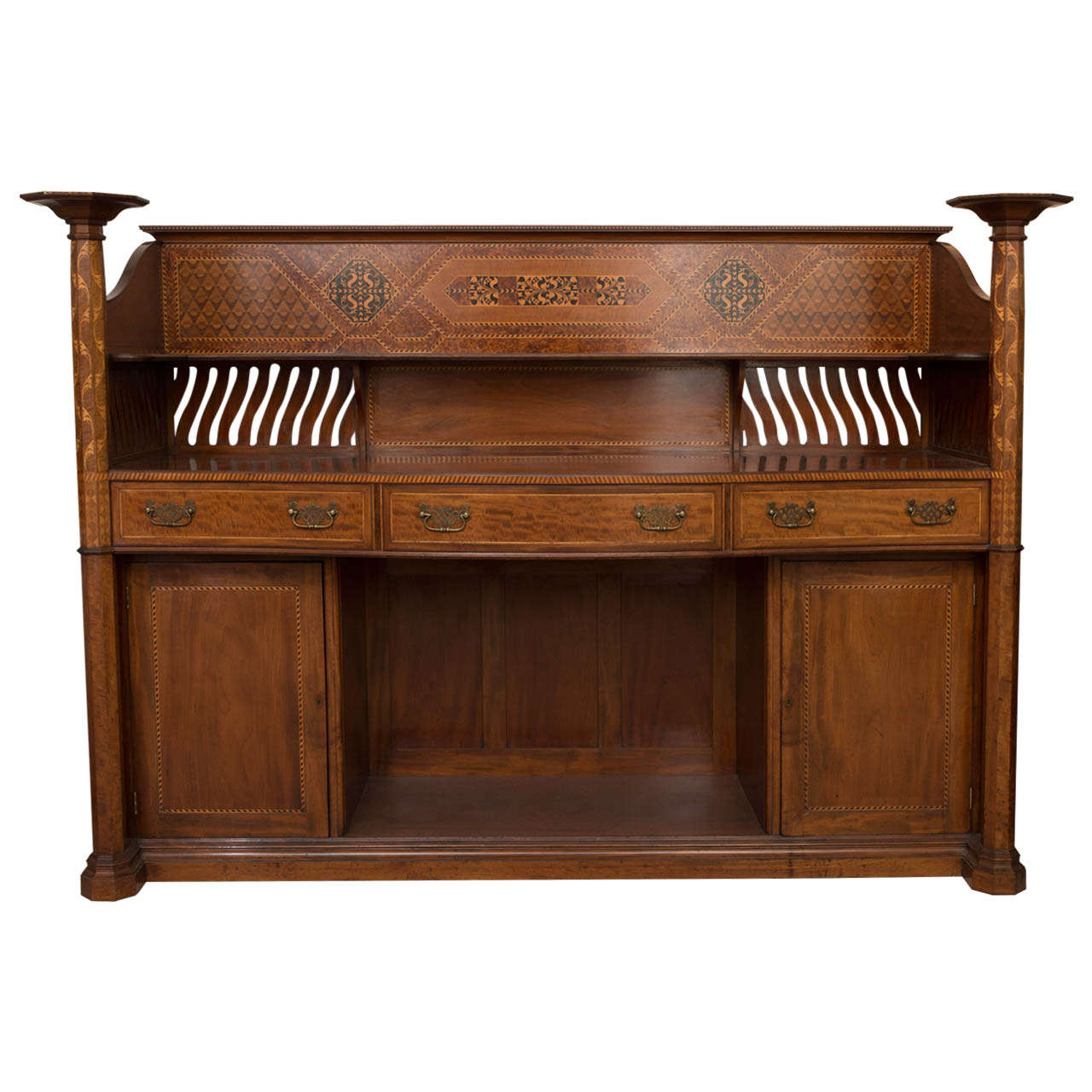 George Jack for Morris and co inlaid mahogany sideboard, England circa 1887 For Sale