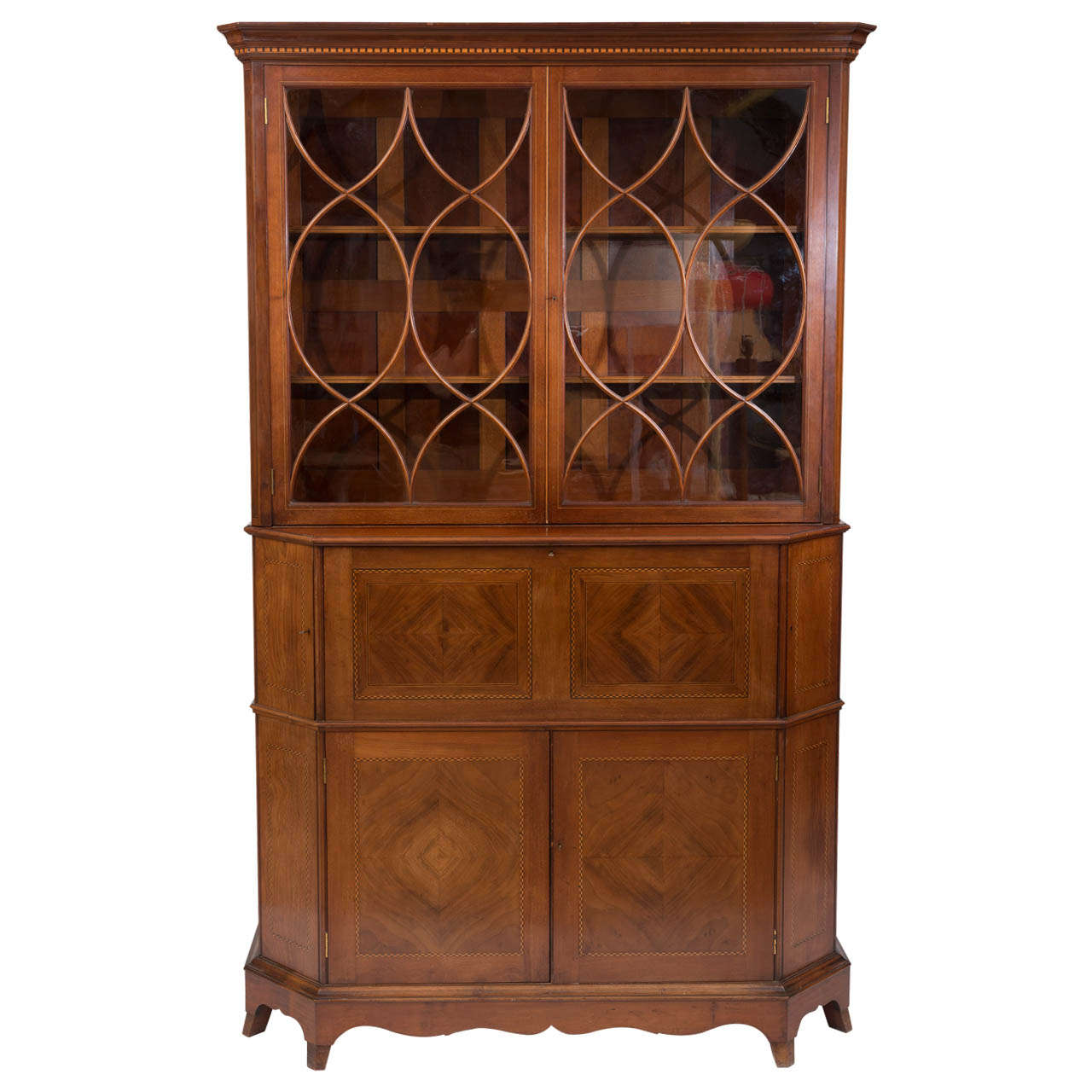George Jack for Morris and co mahogany secretaire cabinet, England circa 1895 For Sale