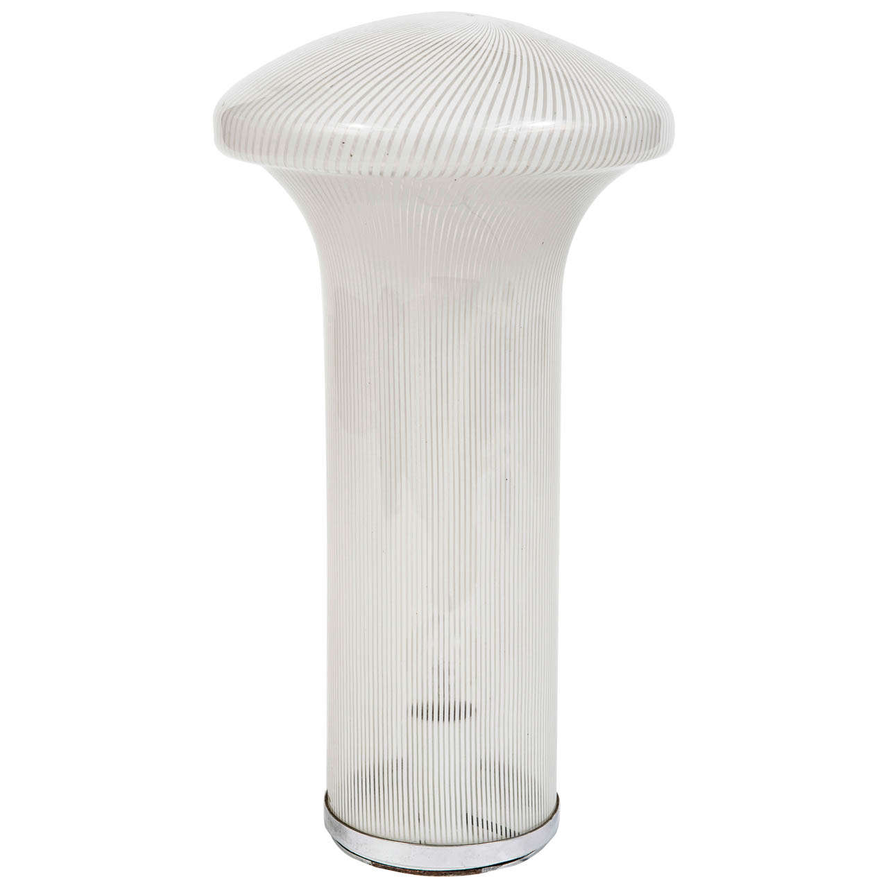 Murano glass lamp with opaque white stripes, Italy circa 1960