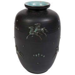 A large Earthenware Vase of shouldered tapering form.