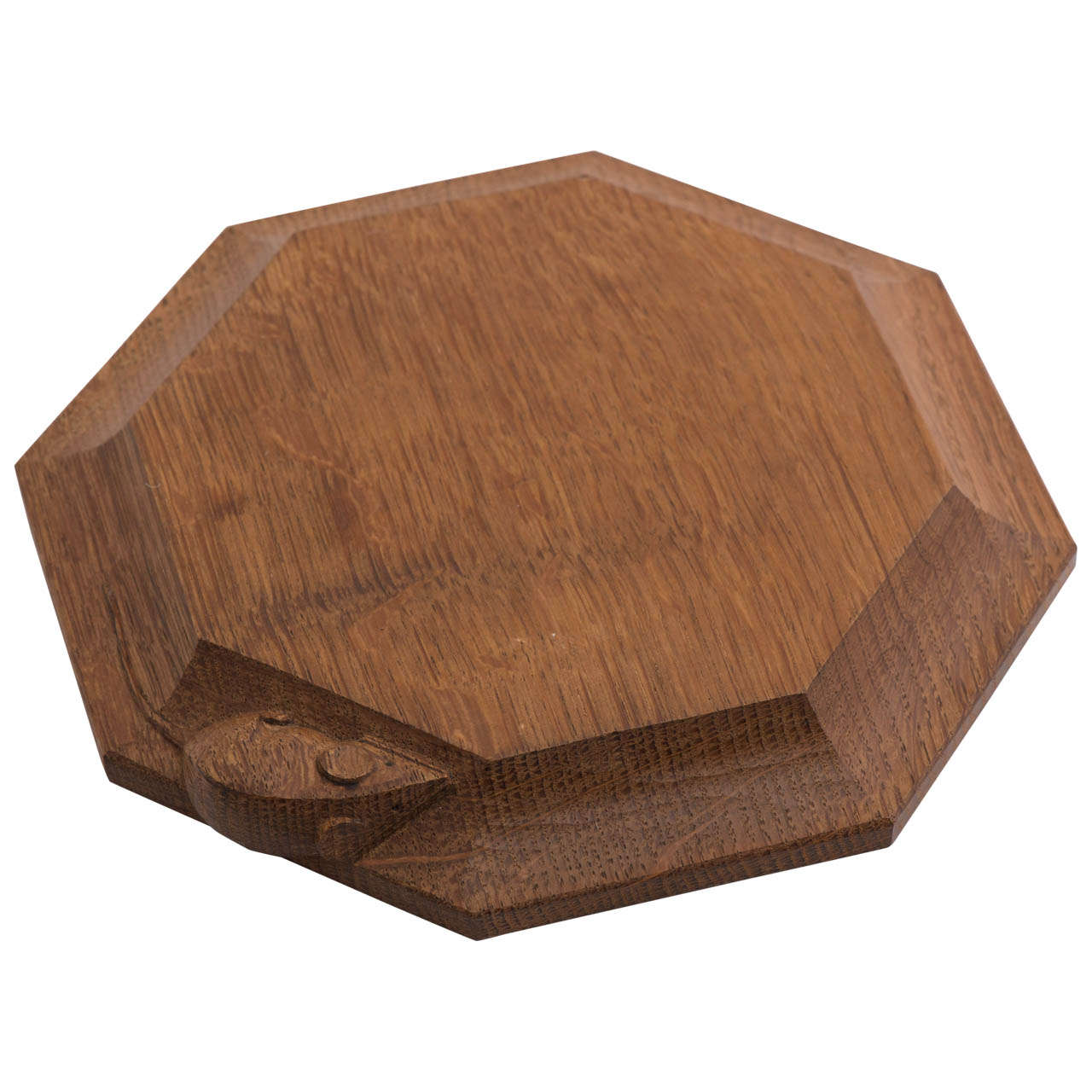 Robert Mouseman Thompson octagonal oak cheese board, England circa 1970 For Sale