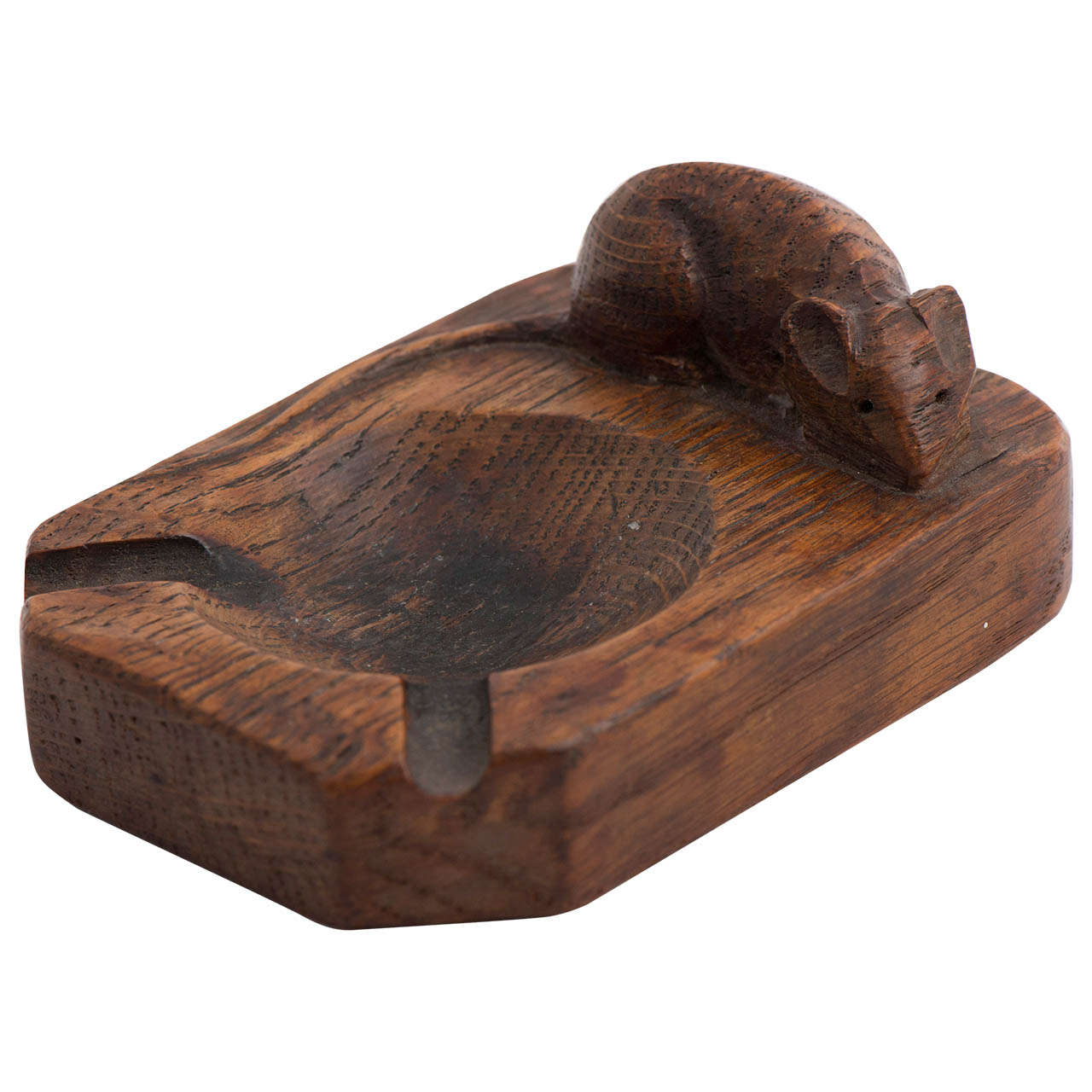 A Robert "Mouseman" Thompson Oak Ashtray at 1stDibs