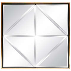 1970
s  Brass and Glass Geometric Mirror