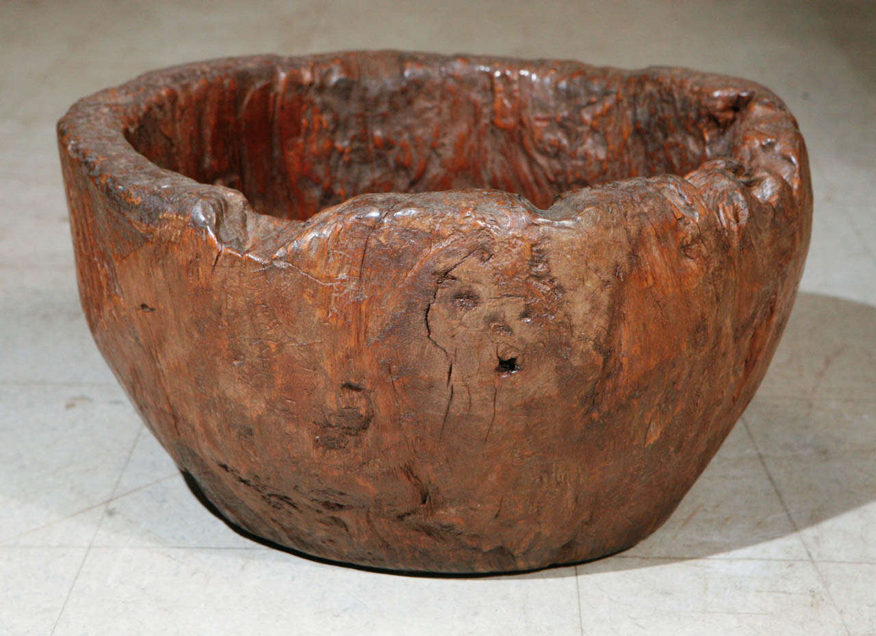 Antique Mortar Bowl In Good Condition In Culver City, CA