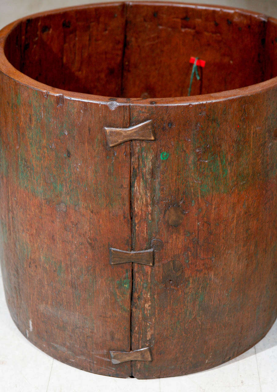 20th Century Cylindrical Antique Drum Vessel
