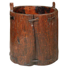Antique Granary Vessel of Thick Hardwood