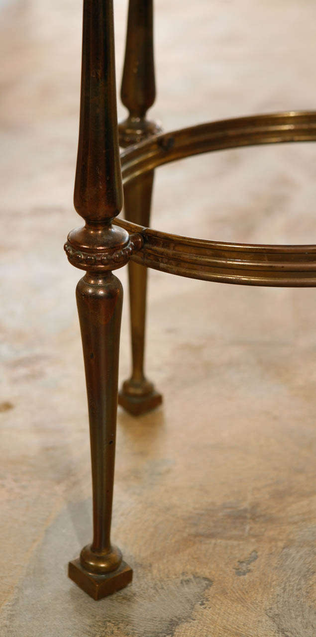 Pair Neoclassical Style Italian Brass and Marble Gueridon Tables 2