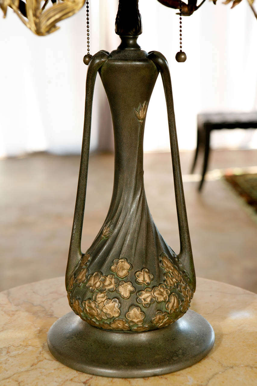 20th Century Art Nouveau Table Lamp with Italian Bronze Shade