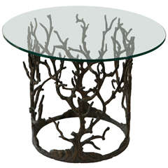 Cast Brass Tree Sculpture Side Table