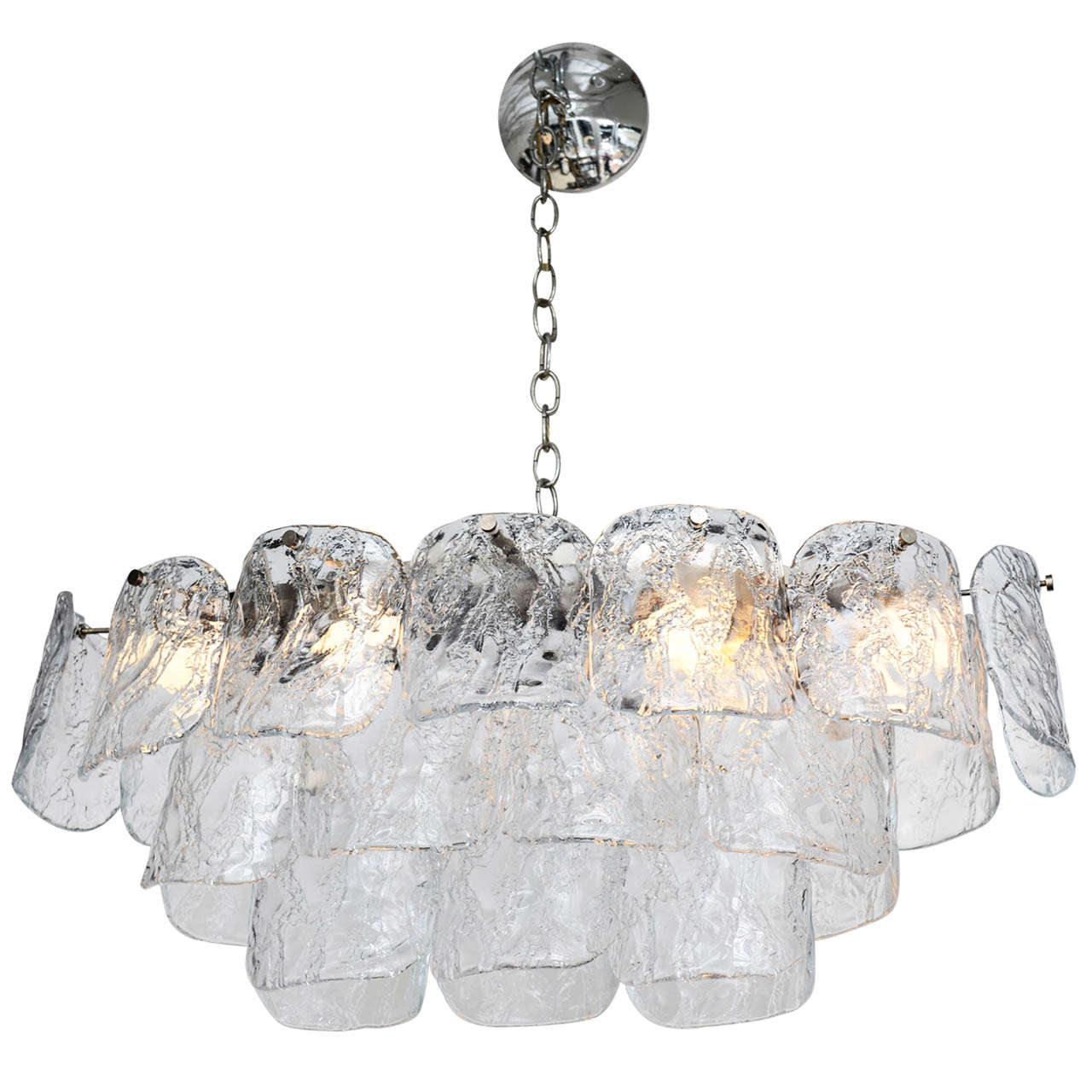 70's Mazzega Murano Glass Oval Chandelier