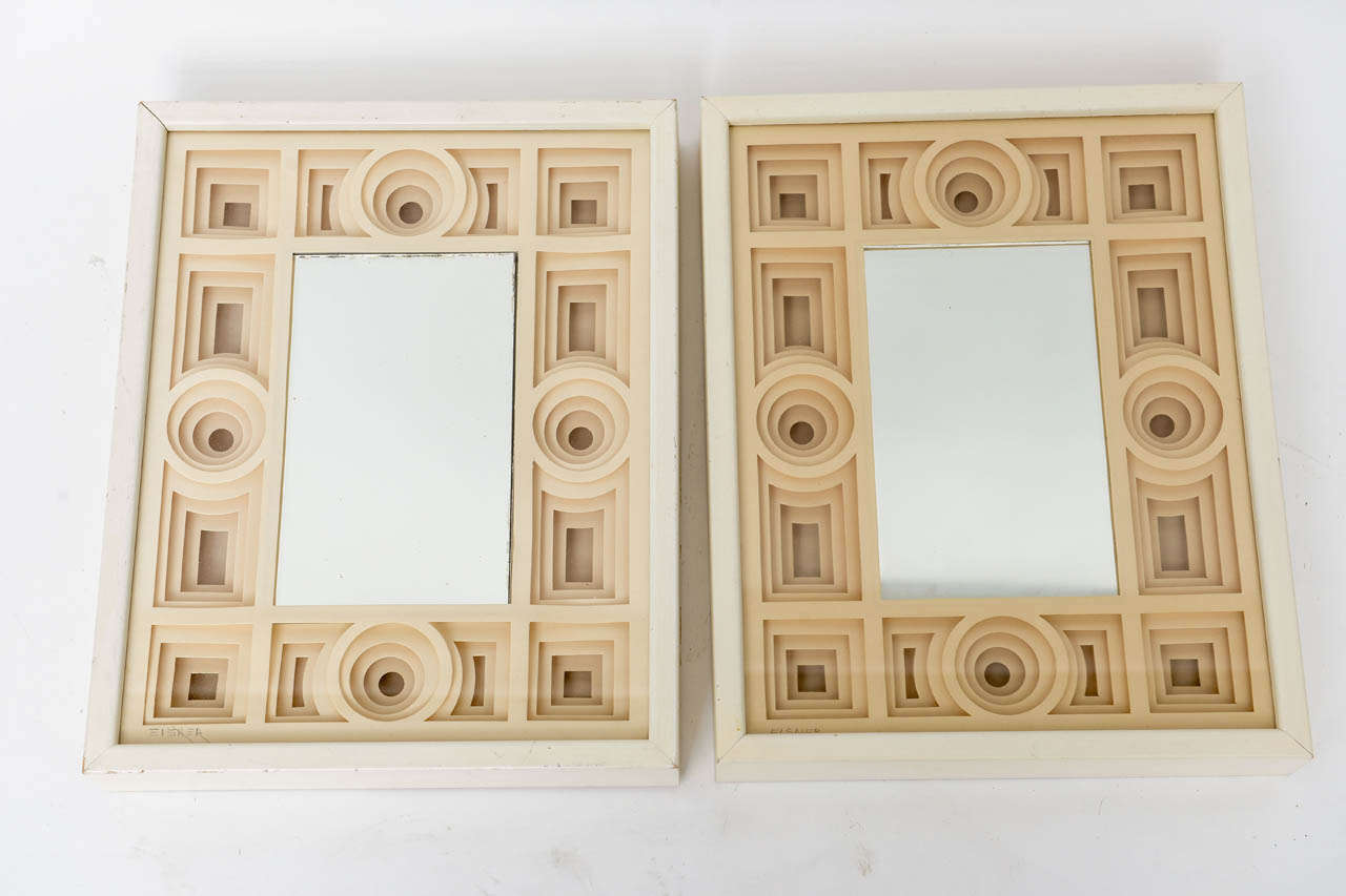 Mid-Century Modern Miroirs en papier sculptés par Jack Eisner