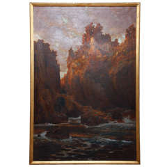 Antique Twilight Over the Coast and Ruin