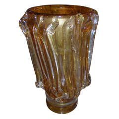Vase in murano glass, color amber.