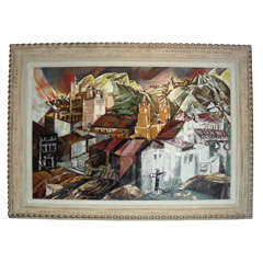 Antique Henry de Waroquier -  1917 - Large Oil on Canvas