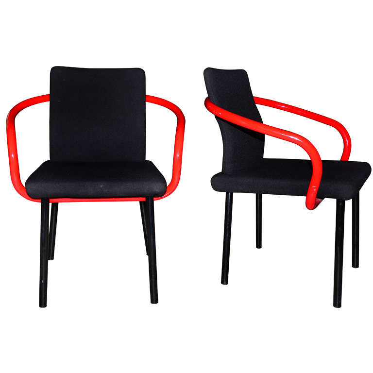 Pair Ettore Sottsass "Mandarin" Chairs for Knoll International For Sale