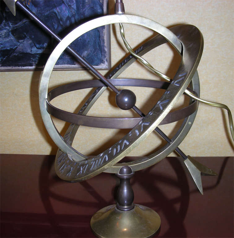 Mid-20th Century Astrolabe Lamp with imitation Tortoise Shell Shade