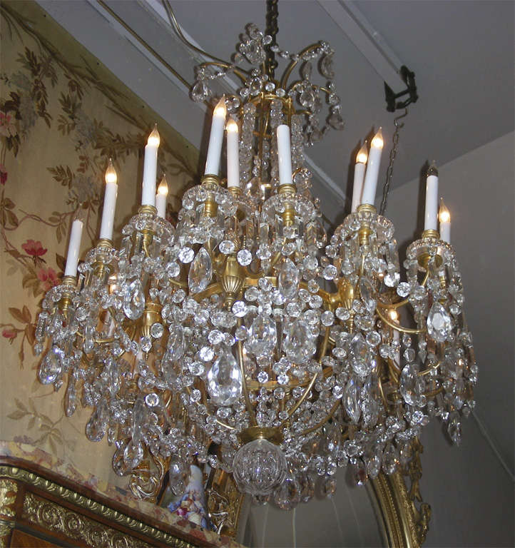 French Exceptional 19th Century Signed Baccarat Crystal Chandelier For Sale