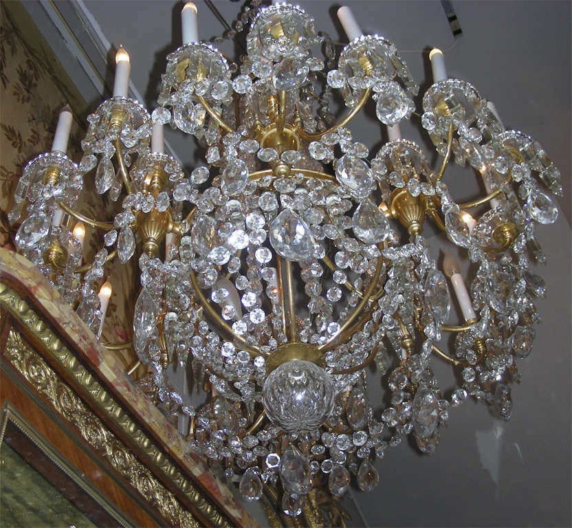 Bronze Exceptional 19th Century Signed Baccarat Crystal Chandelier For Sale